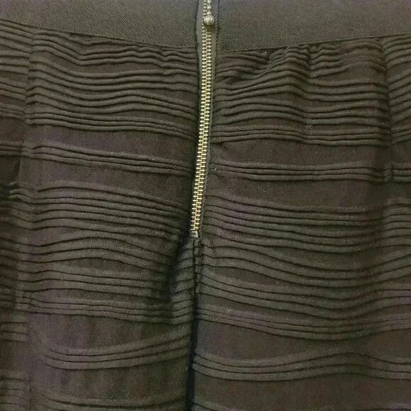 Alfani Women's Black Poly/Spandex Stretchy Horizontal Pleats Lined Straight Skir - Picture 12 of 12